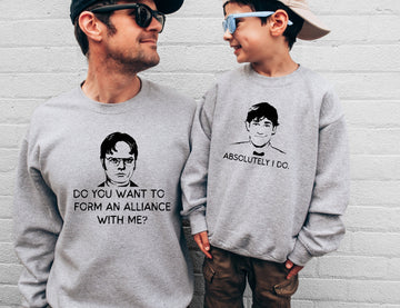 Do You Want to Start an Alliance with Me? Crewneck Sweatshirt, Funny Matching Shirts, Dad and Child, Mom and Kids Matching, Baby Matching